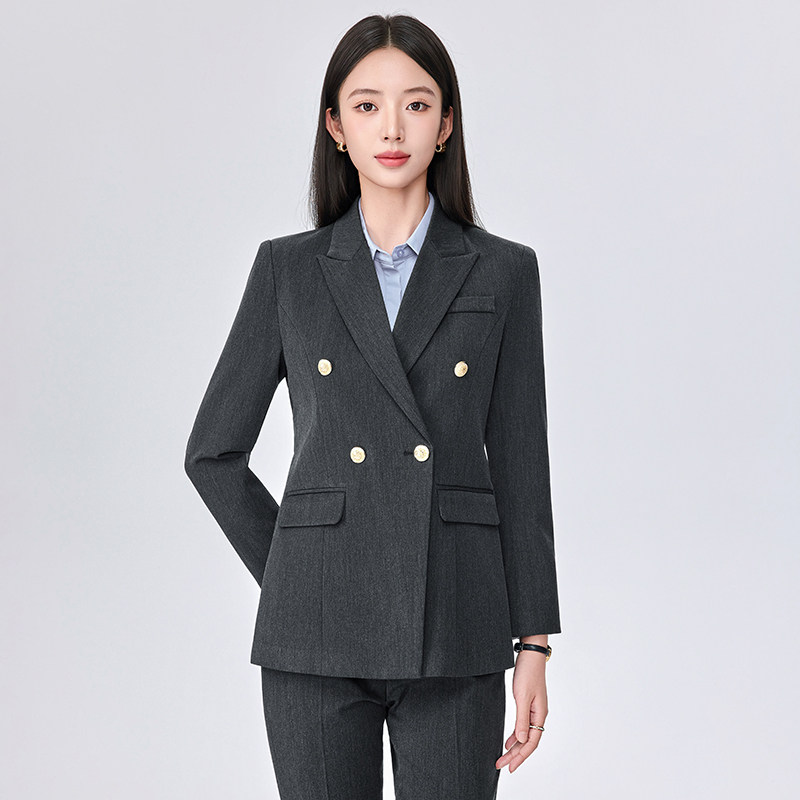 灰色西装套装女春秋2025新款气质修身职场面试正装酒店经理工作服