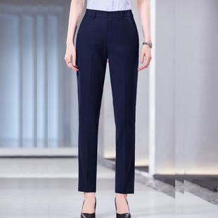 西裤女2024新款夏款职业薄款高端弹力显瘦垂感直筒黑色裤子西装裤