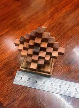 传统木工辛全生33条0.6鲁班锁红檀老料可拆卸