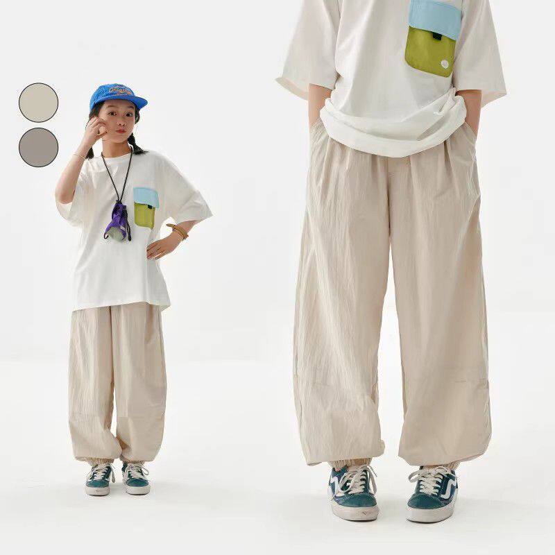 夏季新款儿童装女童轻薄透气夏装防蚊裤中大童宽松时髦洋气休闲裤