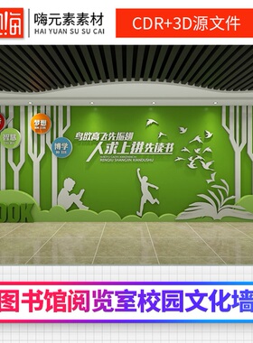 绿色幼儿园幼教读书日校园文化墙学校背景墙CDR矢量AI素材特惠