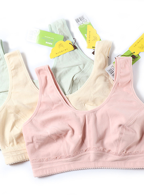 大码BC杯文胸背心式全棉纯棉学生胖女孩MM大胸薄款乳罩内衣发育期