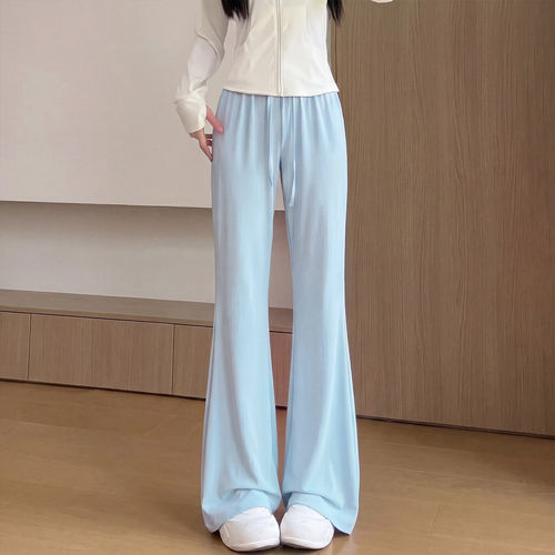 冰丝微喇防晒裤女夏季薄2026新款休闲速干运动健身小个子喇叭裤子