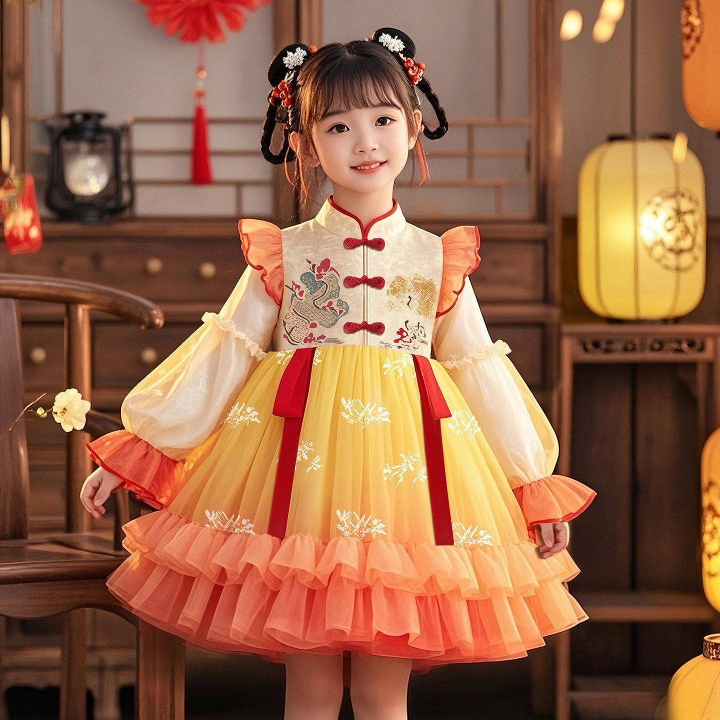 女童汉服冬装新款拜年服