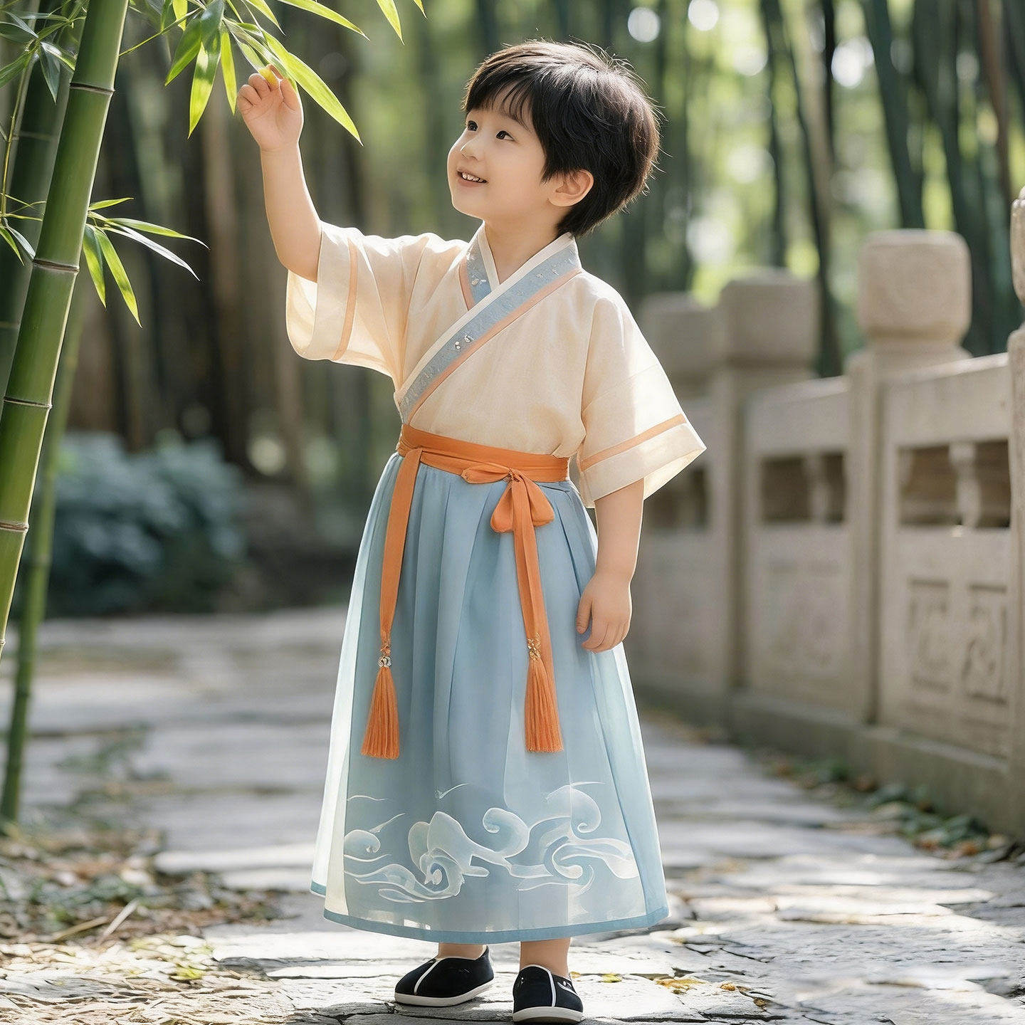佳佩鑫男童夏季薄款汉服帅气