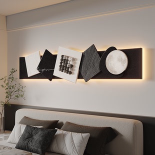 轻奢月球卧室装饰画意式极简客厅沙发墙面挂画高级感主卧床头壁灯