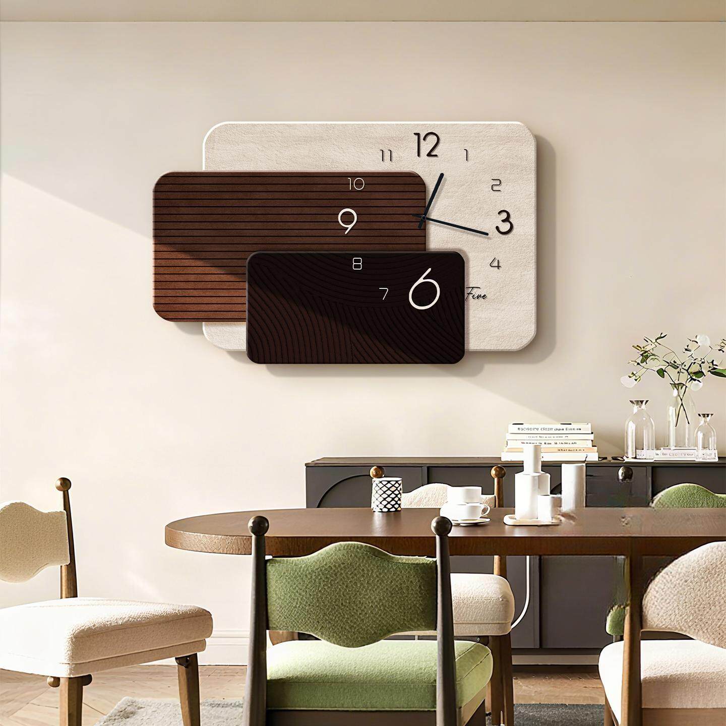 2025新款现代简约餐厅钟表装饰画