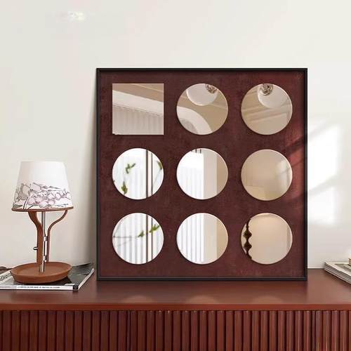 美拉德法式高级感镜子桌面摆件画