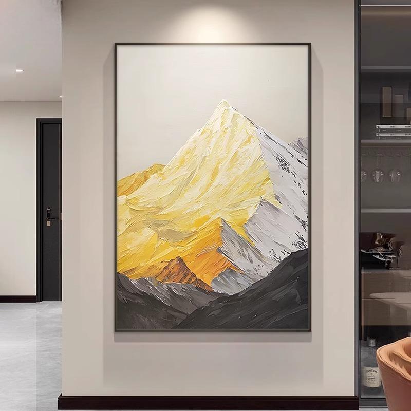 高档简约肌理日照金山客厅装饰画