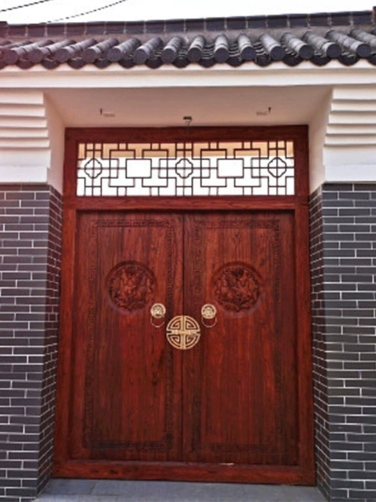 实木中式双开大门庭院别墅仿古围墙大门农乡村复合祠堂四合院大门
