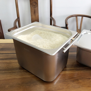 304不锈钢分数盆装汤盆13斤20斤一体成型长方形盆储米桶米箱面桶
