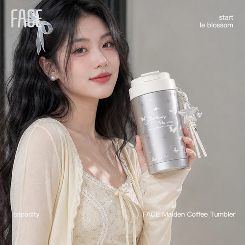 face咖啡杯陶瓷覆层内胆保温杯