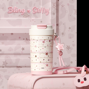 face保温杯水杯女高颜值25新款小巧便携学生上学专用吸管双饮杯子