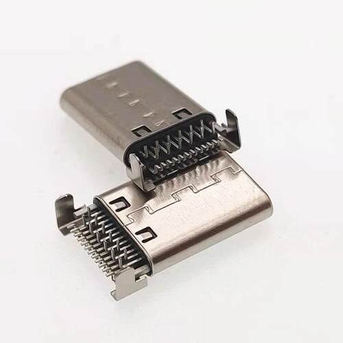 USB3.1 TYPE-C 24PIN公头沉板0.95前插后贴DIP+SMT+DIP  13.75长