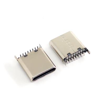 TYPE-C立式贴片SMT公头16PIN立贴7.2/8.65mm公座16p插头公口