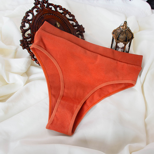 舒服窄边 头大码 欧美无痕高腰巴西裤 半包臀高开叉运动瑜伽三角裤