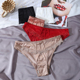 3条 欧美版 丝滑蕾丝内裤 女士半包臀women lace underwear