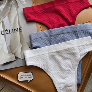 健身女透气宽边欧美中高腰运动内裤 棉质丁字裤 收腹提臀 清仓