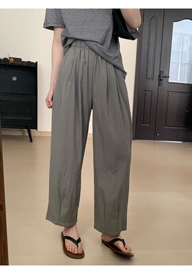 高腰韩版宽松长裤小个子显高