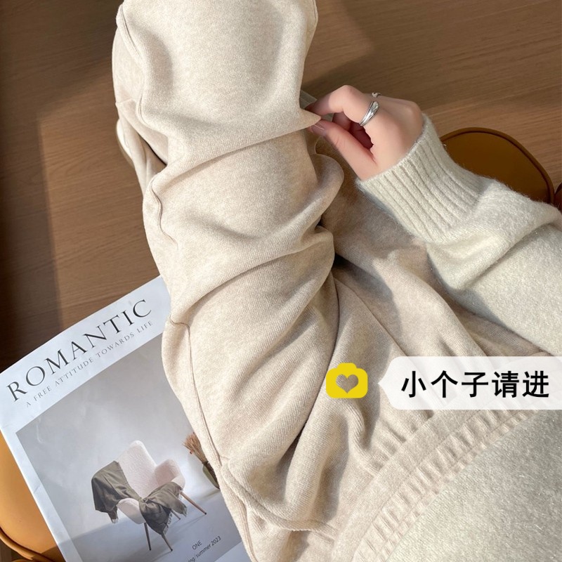 秋冬加厚糯米微喇休闲裤女小个子