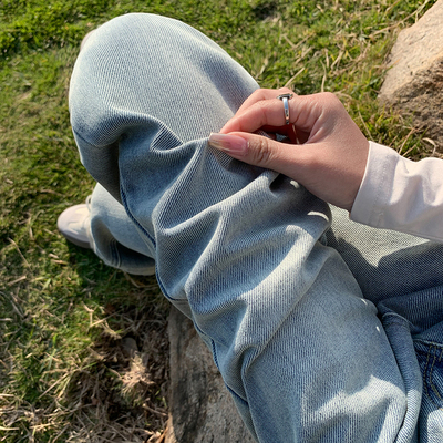 高腰长裤常规牛仔春季小个子显高