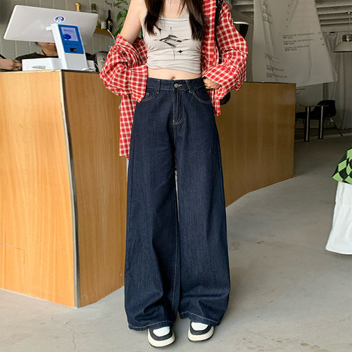 高腰长裤常规牛仔秋季小个子显高