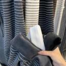 小个子150cm加绒条纹阔腿裤女高腰秋冬加厚懒惰风遛弯裤休闲卫裤