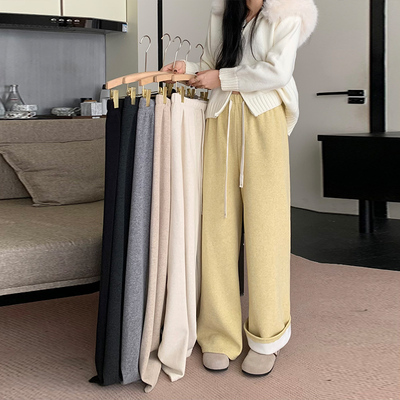 高腰韩版宽松长裤小个子显高