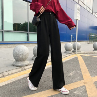 休闲直筒长裤 小个子裤 女春秋高腰145xs垂感窄版 阔腿裤 子百搭西装