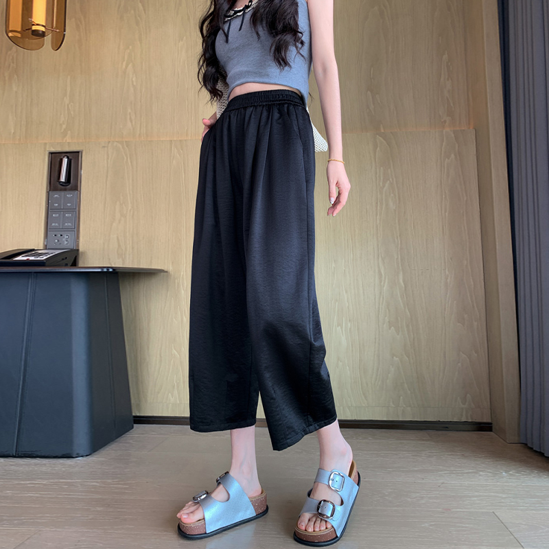 小个子150八分冰丝奶芙裤女夏季