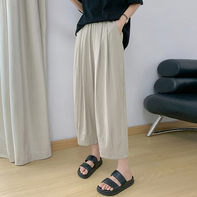 小个子150冰丝八分哈伦裤女夏季