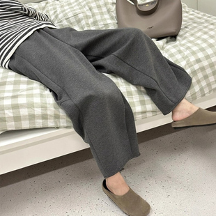 小个子裤子八分弯刀糯米裤女秋冬加绒加厚休闲九分运动卫裤萝卜裤