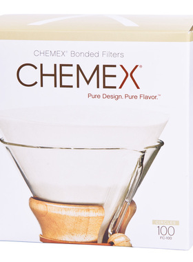 Chemex 预折叠圆形/正方形滤纸FS-100 预折正方形纸