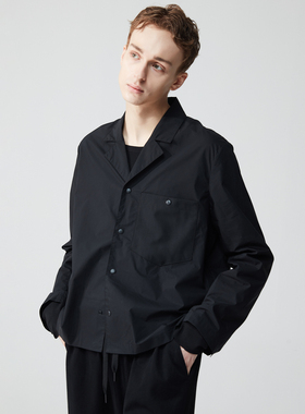 Kami anger原创设计日系黑色西装领宽松长袖衬衫外套男