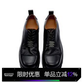 anger严浩翔同款 意大利牛皮圆头厚底鞋 增高德比鞋 Kami 休闲皮鞋 男