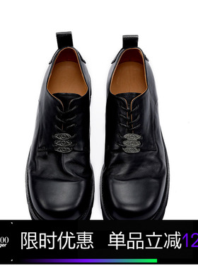 Kami anger严浩翔同款意大利牛皮圆头厚底鞋增高德比鞋休闲皮鞋男