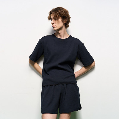 KAMIANGER RGB2025夏季新款华夫格极简少年运动风TEE上衣短裤套装