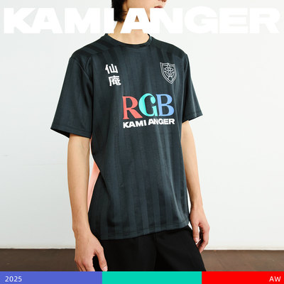 KAMIANGER RGB 2025春夏新款品牌LOGO运动风拼接圆领球衣