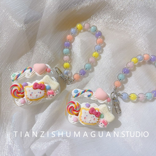hellokitty凯蒂猫耳机壳保护套软壳适用airpods1/2/3代蓝牙耳机壳硅胶防摔airpods pro1/2代华为Freebuds5i/4