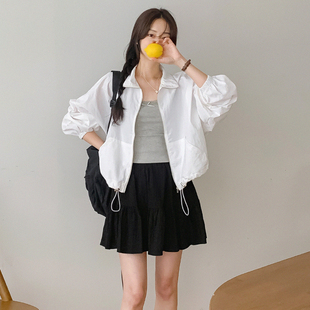 HEBJ 短裙女黑色半身裙夏季2026新款高腰a字口袋蓬蓬裙伞裙