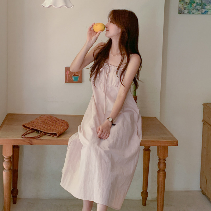 HEBJ 小清新设计感小众裙子女显瘦2026年夏季新款针织吊带裙