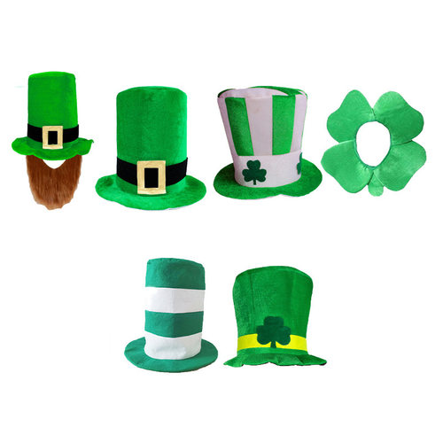 爱尔兰圣帕特里克节日庆典帽子成人绿色草帽St Patrick's Day Hat