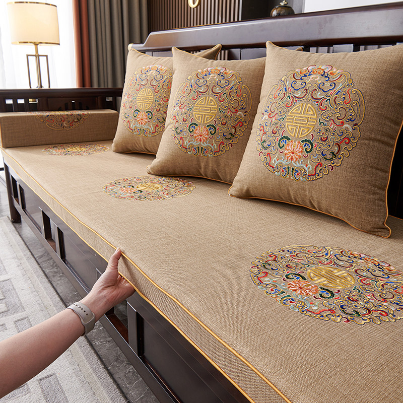 2024年新款红木沙发坐垫子新中式实木质凉椅子海绵高密度冬季座垫