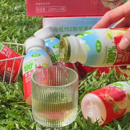 藕享100%苹果汁220ml*10瓶酸甜可口饮料水夏日解腻解渴水果饮品