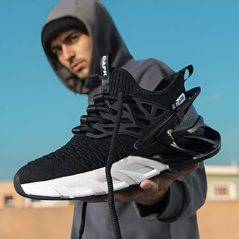 刀锋男鞋运动风透气网面鞋男夏季新款飞织百搭潮流国潮休闲运动鞋