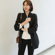 风衣女黑色2025新款短款外套宽松春秋女士休闲大衣百搭收腰立领