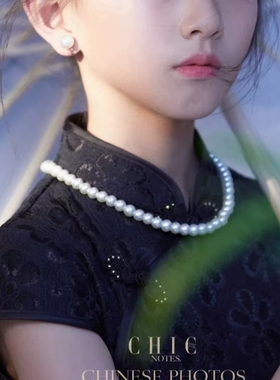 搭配旗袍珍珠项链项圈女孩颈链配饰品儿童女童锁骨链毛衣链子