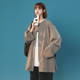 2026秋季新款中性潮流圆领宽松开衫女衬衫xz1002-1-Y56p60，男装衬衫，星座906（原电商a316-1）