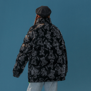xz1002-1-Y63p128控158  新款小熊印花加厚保暖面包服女棉袄图片
