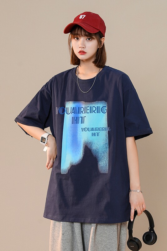 2022中性夏季新款原创字母印花短袖xz1002-1-Y32P25控38,男装T恤,星座906（原电商a316-1）